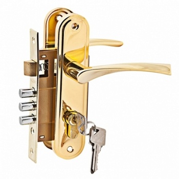 Замок. врезной с ручками LH 7036-X11/3 кл/зол.бл./61,5мм/PALIDORE