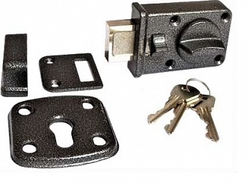 Замок накладной ЗН 1-2 серый (аналог ЧАЗ)/LEKSA