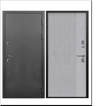 Дверь мет. МОДЕЛЬ 11 ТЕРМО антик серебро/бетон серый (960х2050R)/Форпост