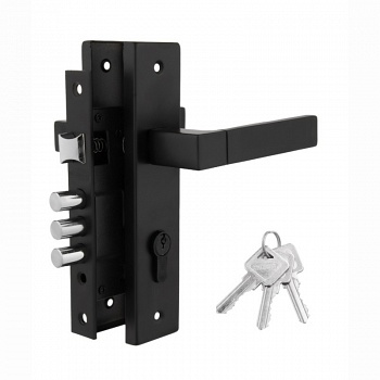 Замок. врезной с ручками LHS 6237-202/3кл.,/черный/61,5мм/PALIDORE