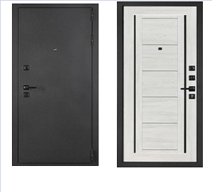 Дверь мет. МД10 95 Букле графит/граф белый ЦАРГА (860х2050R)/Маэстро