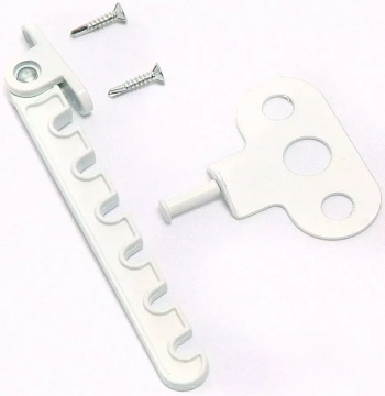 Оконный ограничитель мет.130мм 6-ти позиц.белый/Leksa