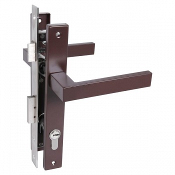 Замок врезной с ручками 8520.01.8017 для калитки ключ-ключ 5 кл/коричневы /СТАНДАРТ