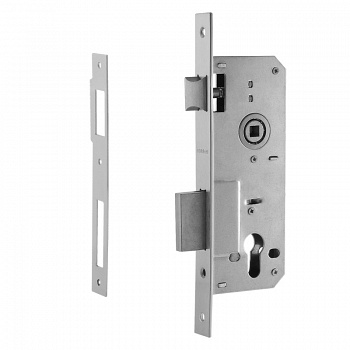 Корпус врезного замка КЗВ-102 (85мм) 1 риг. под цилиндр /40мм/хром/Нора-М