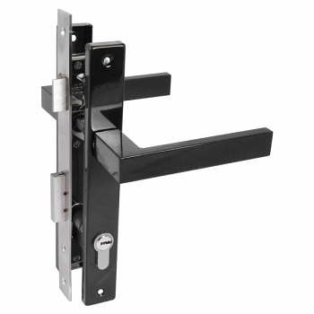 Замок врезной с ручками 8520.01.9005 для калитки ключ-ключ 5 кл/черный/СТАНДАРТ