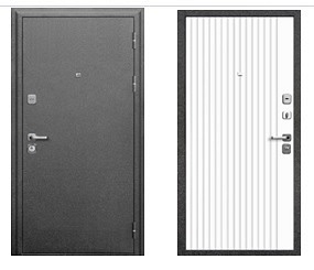 Дверь мет. МД9 95 Букле графит/белый матовый (860х2050L)/Маэстро