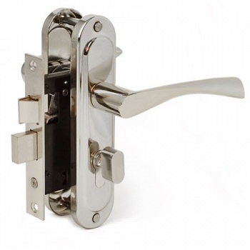 Замок врезной с ручками 0823/60-С-NI верт/никель/50мм/Avers/