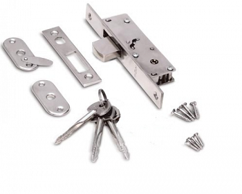 Замок врезной 212-S DOOR LOCK/крест кл/3 кл (аналог Apecs 71-K)/LEKSA