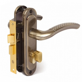 Замок врезной с ручками 0827/60-С-АВ верт/бронза/50мм/Avers/