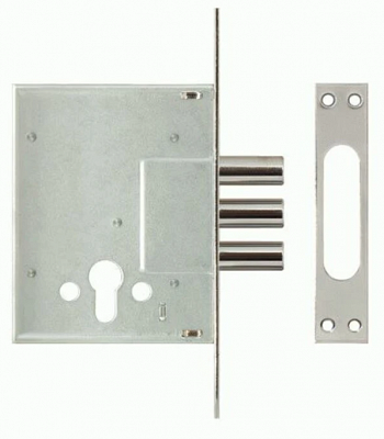 Замок врезной 257 без цилин./3 риг/LEKSA