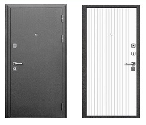 Дверь мет. МД9 95 Букле графит/белый матовый (960х2050R)/Маэстро